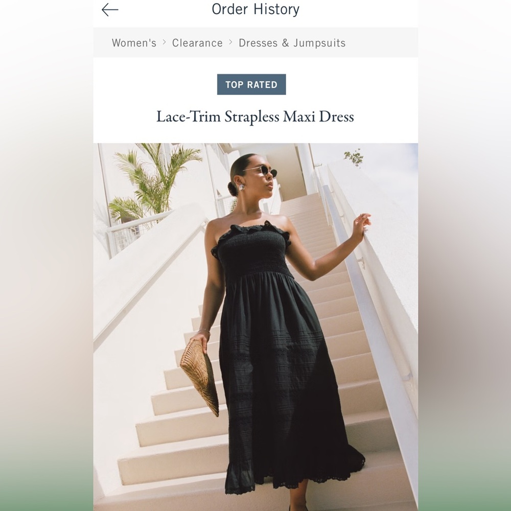 Sold out Abercrombie & Fitch lace-trim strapless maxi dress